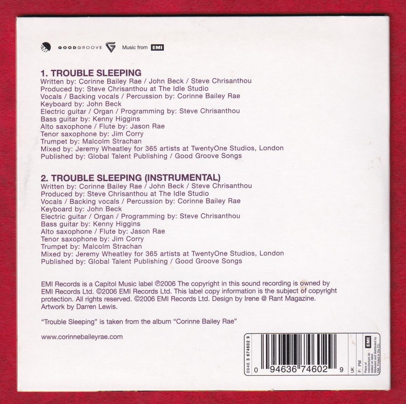 CDs: Corinne Bailey Rae - Trouble Sleeping (CD-Single) – Gebraucht aus Zürich von Pfluftl2000 1