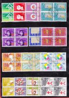 1982-1986 Frei + Sondermarkensätze 64 x Viererblöcke ERSTTAG