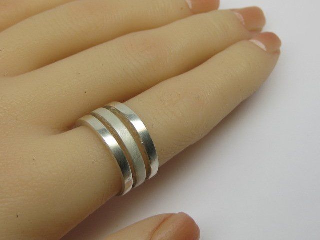Anelli: breiter Ring 3 reihig Silber 925 + PPG Gr. 57 – Usato da Ermatingen venduto da Decovin 2