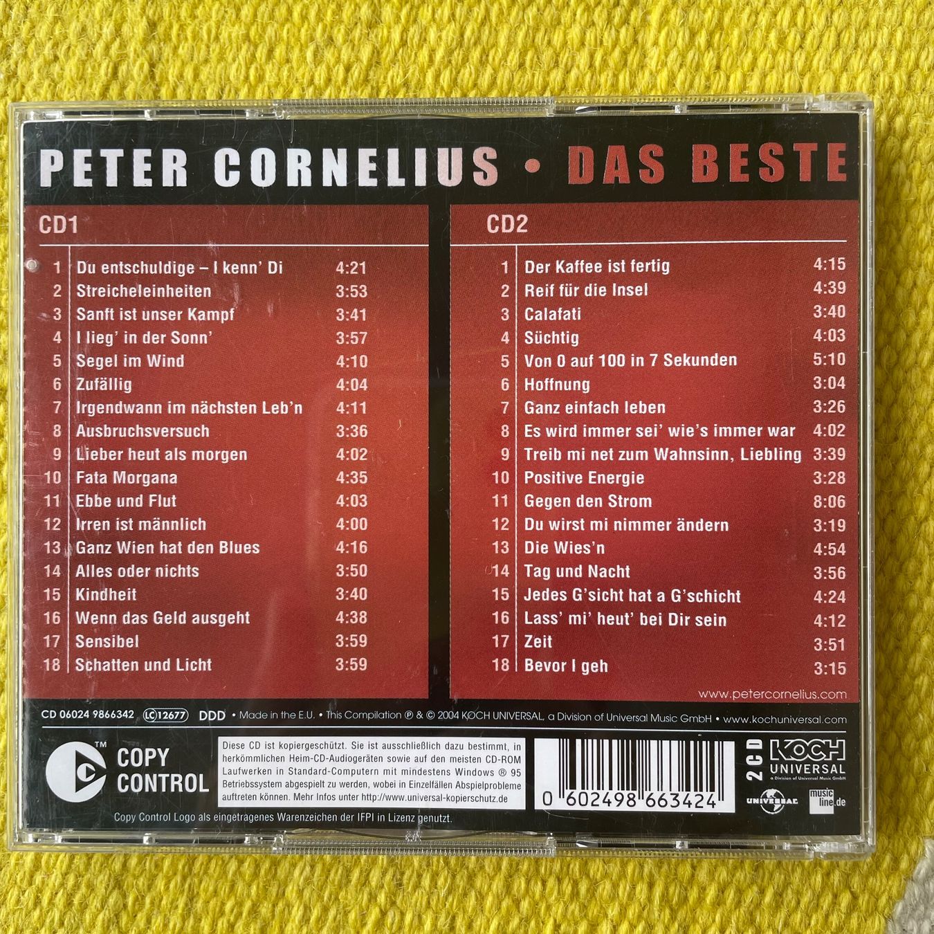 CD: PETER CORNELIUS-2CD DAS BESTE/36 ORIGINAL HITS – Usato da Rorschacherberg venduto da CD-Roli 1