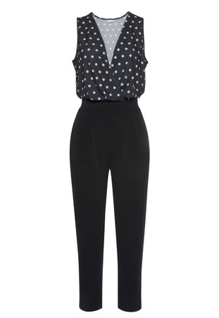 Jumpsuit mit Pünktchenmuster Gr. 36
