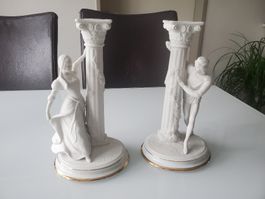 Romeo & Julia Kerzenständer, Porzellan, Vintage