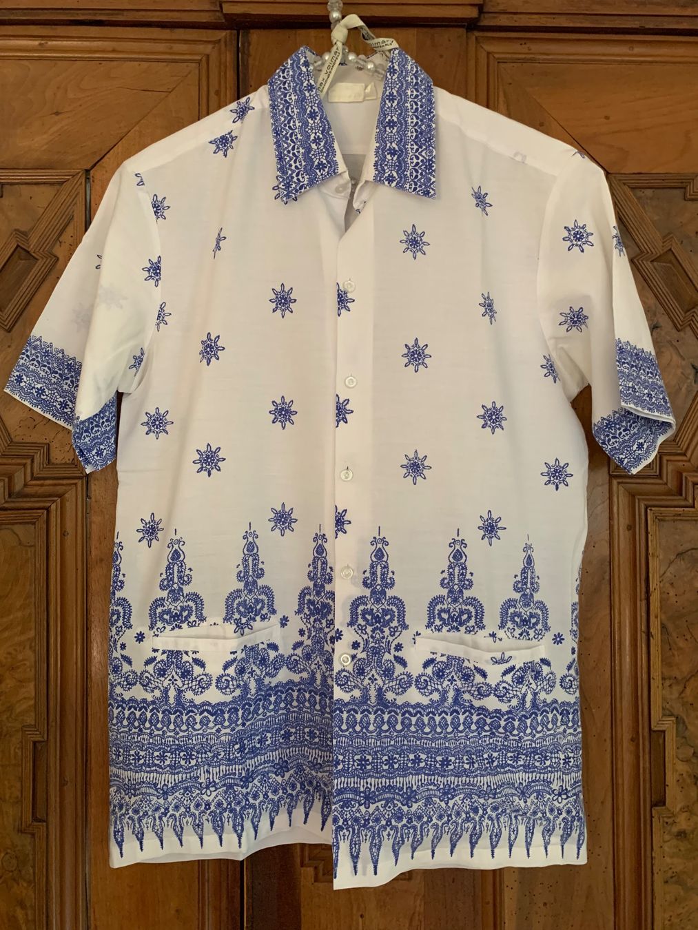 Camicette: BATIK Bluse 100% Baumwolle  Größe: M Farbe: Weiß Blau – Usato da Interlaken venduto da Bona55 3