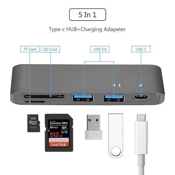 Hub & Switch: Macbook 5in1 USB C Hub 3.0 Type C Adaper – Nuovo (secondo la descrizione) da Kirchdorf AG venduto da Apost008 2