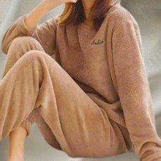 🛋️ Gemütlicher Fleece Home-Dress in Khaki ✨💫