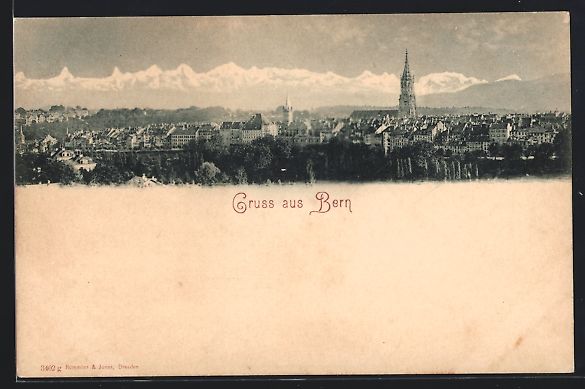 Ansichtskarten: AK Bern, Teilansicht mit Kirche – Gebraucht aus Berlin von bartko-reher