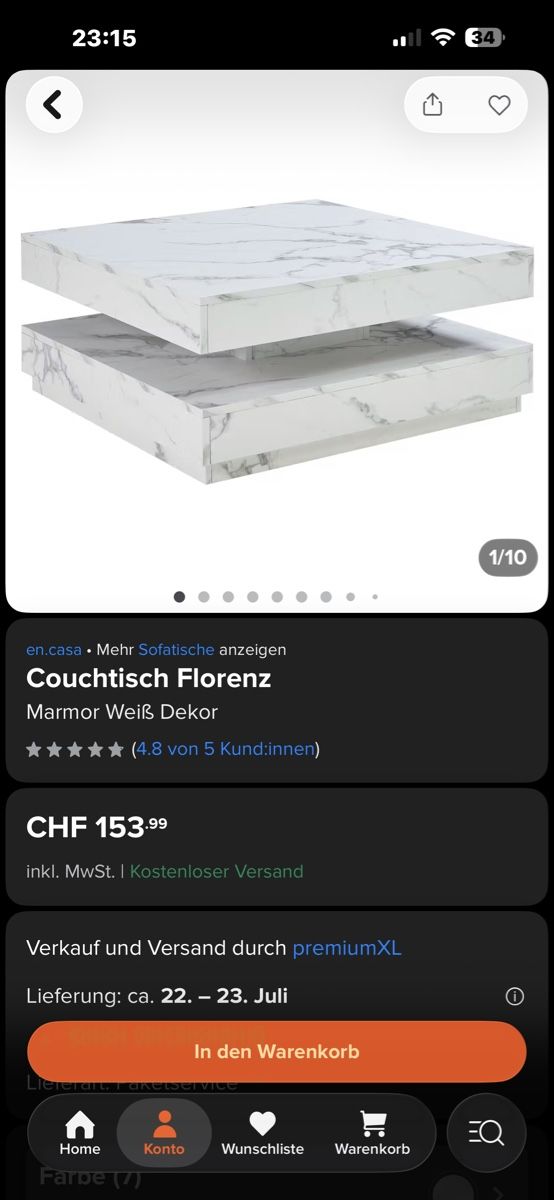 Tische: Tisch Marmoroptik weiss drehbar gebraucht – Gebraucht aus Schötz von cla_rvq5 3