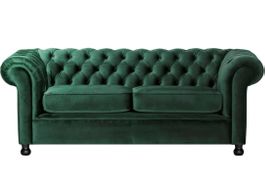 Chesterfield zweier Sofa in Samt grün