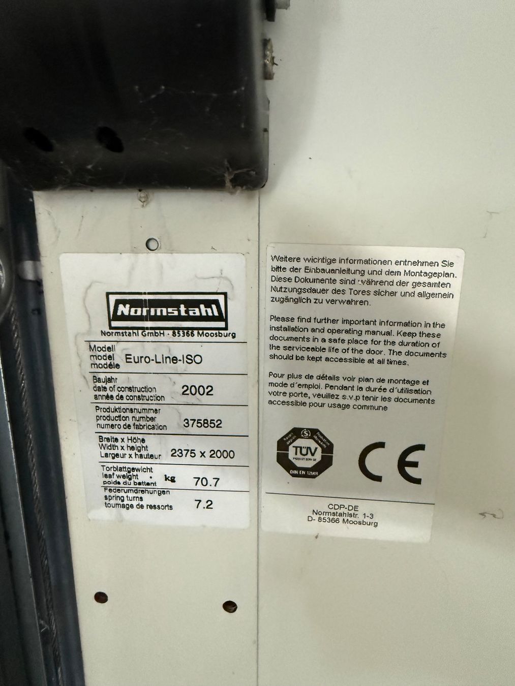 Altro Materiale elettrico: Garagentor / Rolltor elektrisch – Usato da Oberrieden venduto da Chelios7 2