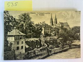 Ansichtskarte Basel Deutschrittergarten mit Muenster, 1916