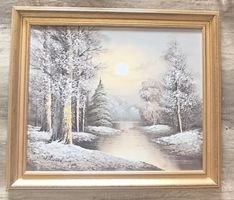Tableau paysage d'hiver en forêt – W. Sherwood