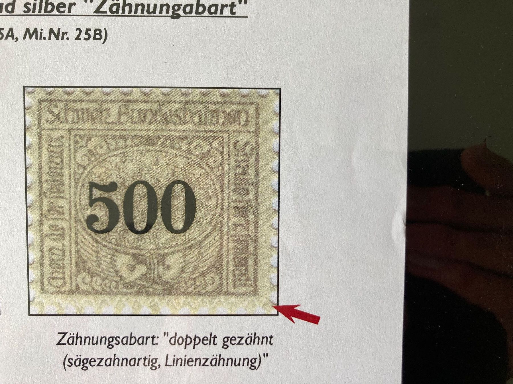 Tutti i francobolli: Schweizer Briefmarken Abarten 500 Rp. Flügelrad silbern – Usato da Mönchaltorf venduto da Tschibi 3