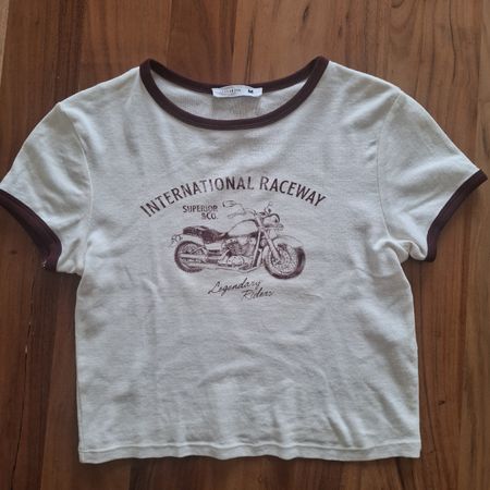 Damen T-Shirt mit Motorradprint Gr. M