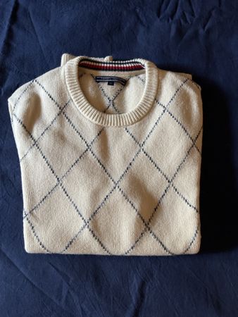 Elegant cotton pullover by Tommy Hilfiger, Motivo a Losanghe