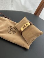 Hermès Kelly Armband braunes Leder m. goldfarbener Schliesse