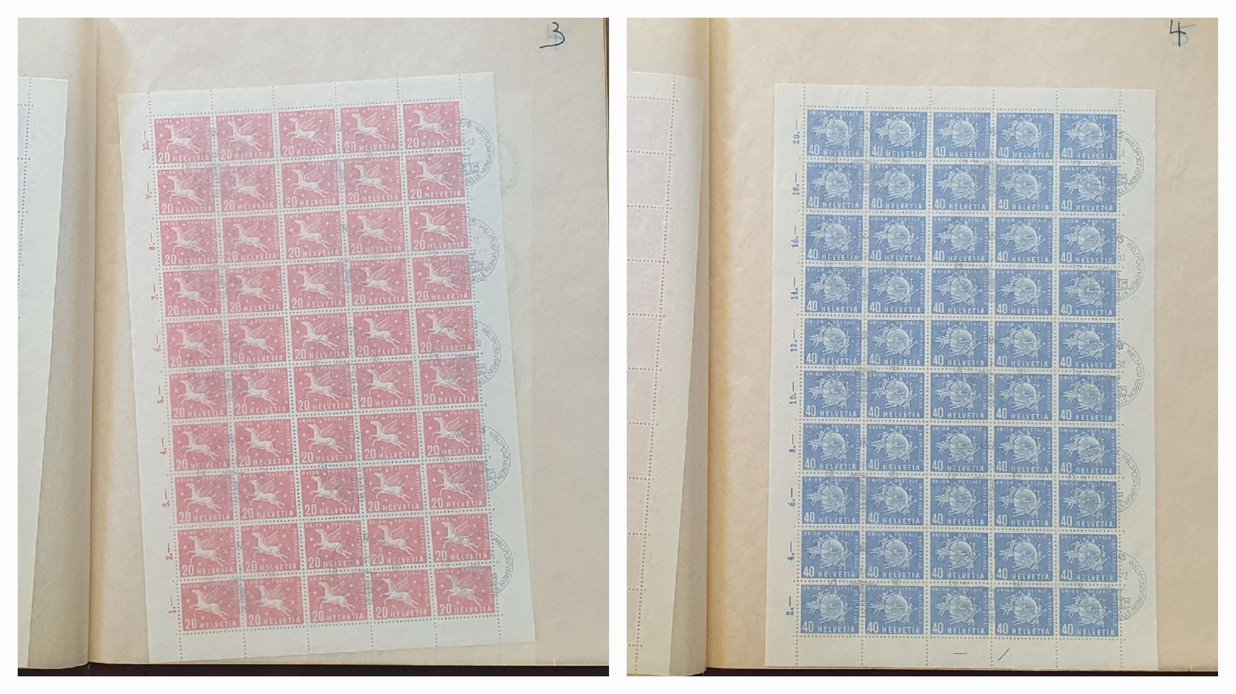Alle Briefmarken: 20 ganze verschiedene Bogen  Ämter – Gebraucht aus Kreuzlingen von Rschweiz1 1