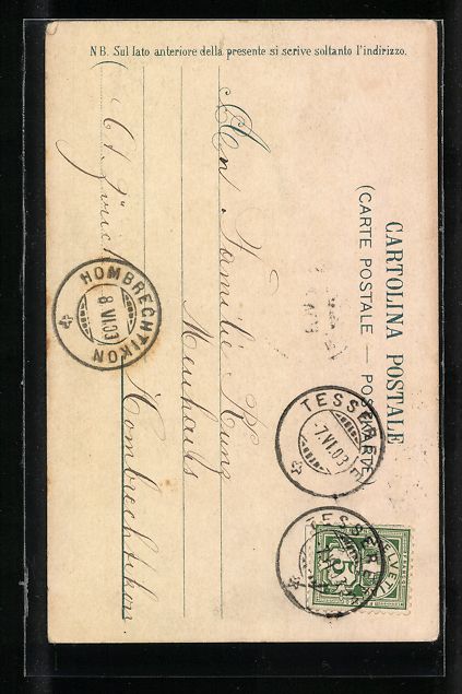 Cartoline postali: AK Tesserete, Chiesa a Tesserete, 1903 – Usato da Berlin venduto da bartko-reher 1