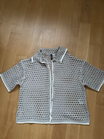 H&M Divided Strickjacke beige kurzarm Grösse L neuwertig