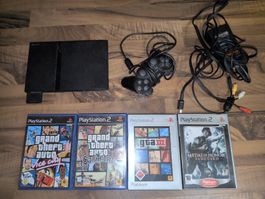 PS2 mit GTA San Andreas, GTA Vice City, GTA 3, MOH