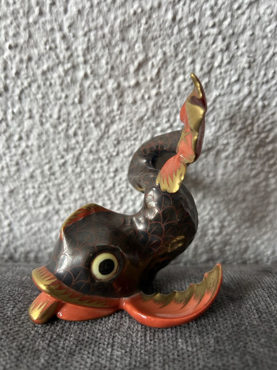 Herend Statuette: Herend Delfin Figur  - Top ! – Usato da Hofstetten SO venduto da Treasurefinds