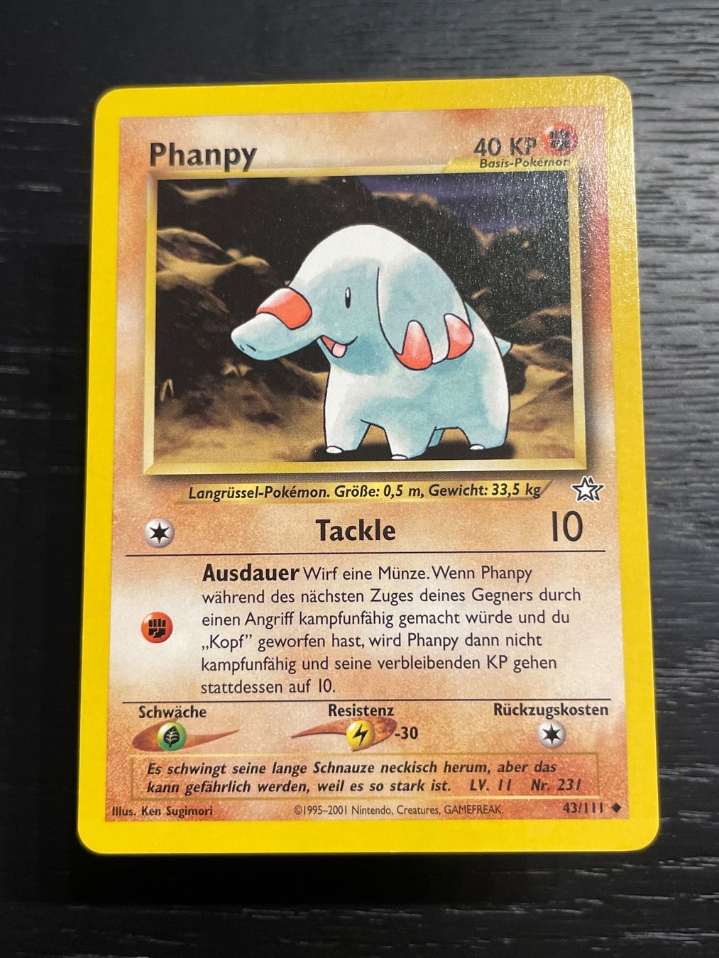 Pokémon Carte collezionabili: Pokemon Phanpy 43/111 neo Genesis – Usato da Hugelshofen venduto da Suimosa