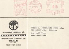 Hochdorf/Luzern-Karte mit Reklame Seifen-Fabrik-1945