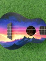 Ukulele mit Spielhilfe und Schützhülle
