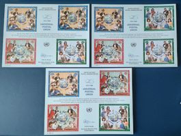 UNO N.Y. / Wien, Genève 125 Jahre Weltpostverein Blaue Karte