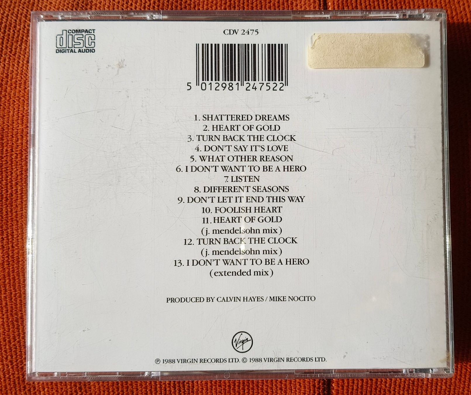 CD: CD  Johnny Hates Jazz - Turn Back The Clock – Usato da Heerbrugg venduto da sve_p826 1