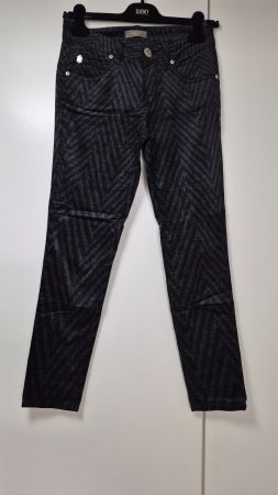 Pantaloni  Marani blu scuro, motivo a spina di pesce