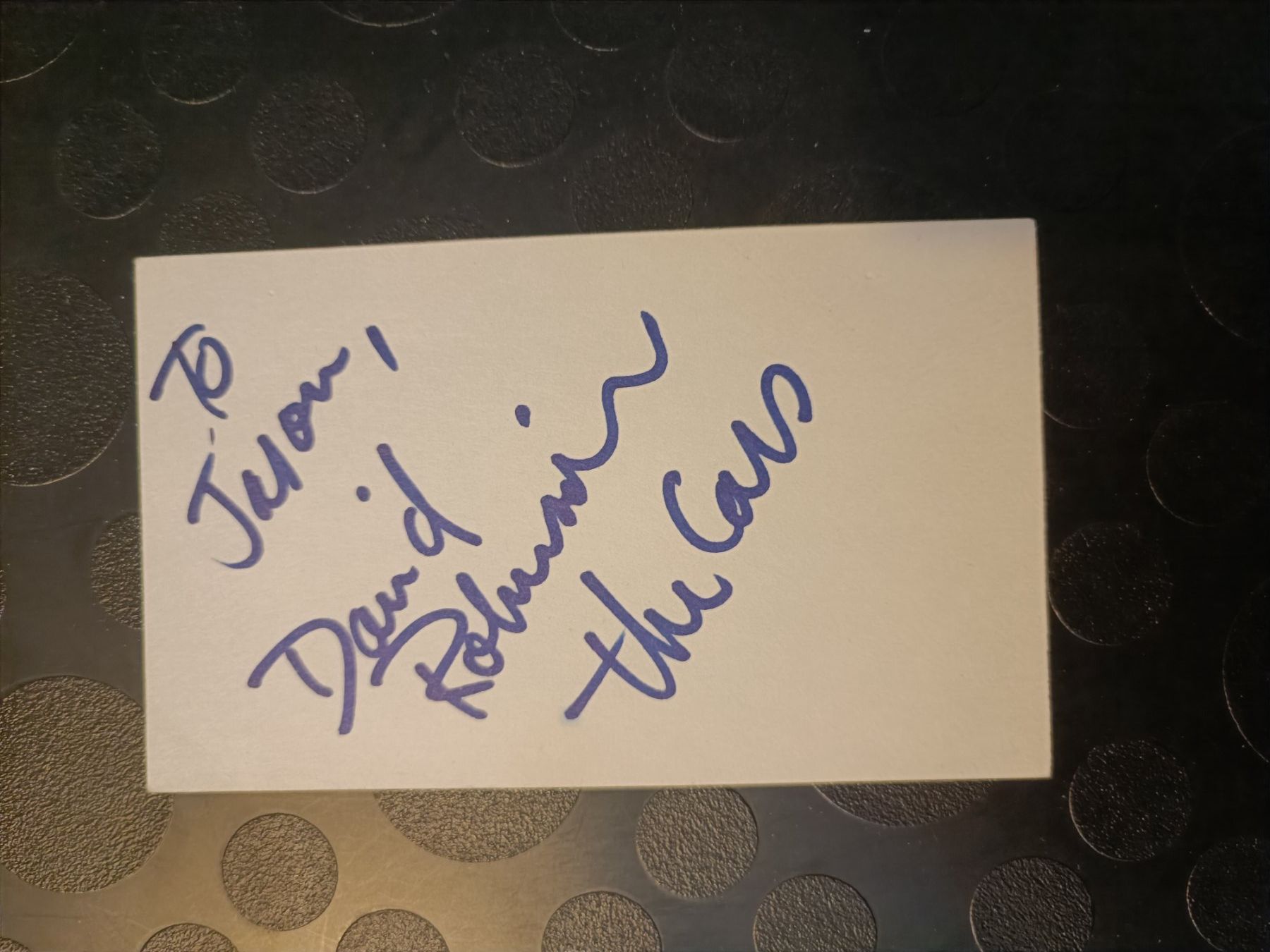 Autografi: David Robinson - The Cars - handsigniert – Usato da Menziken venduto da Artographs