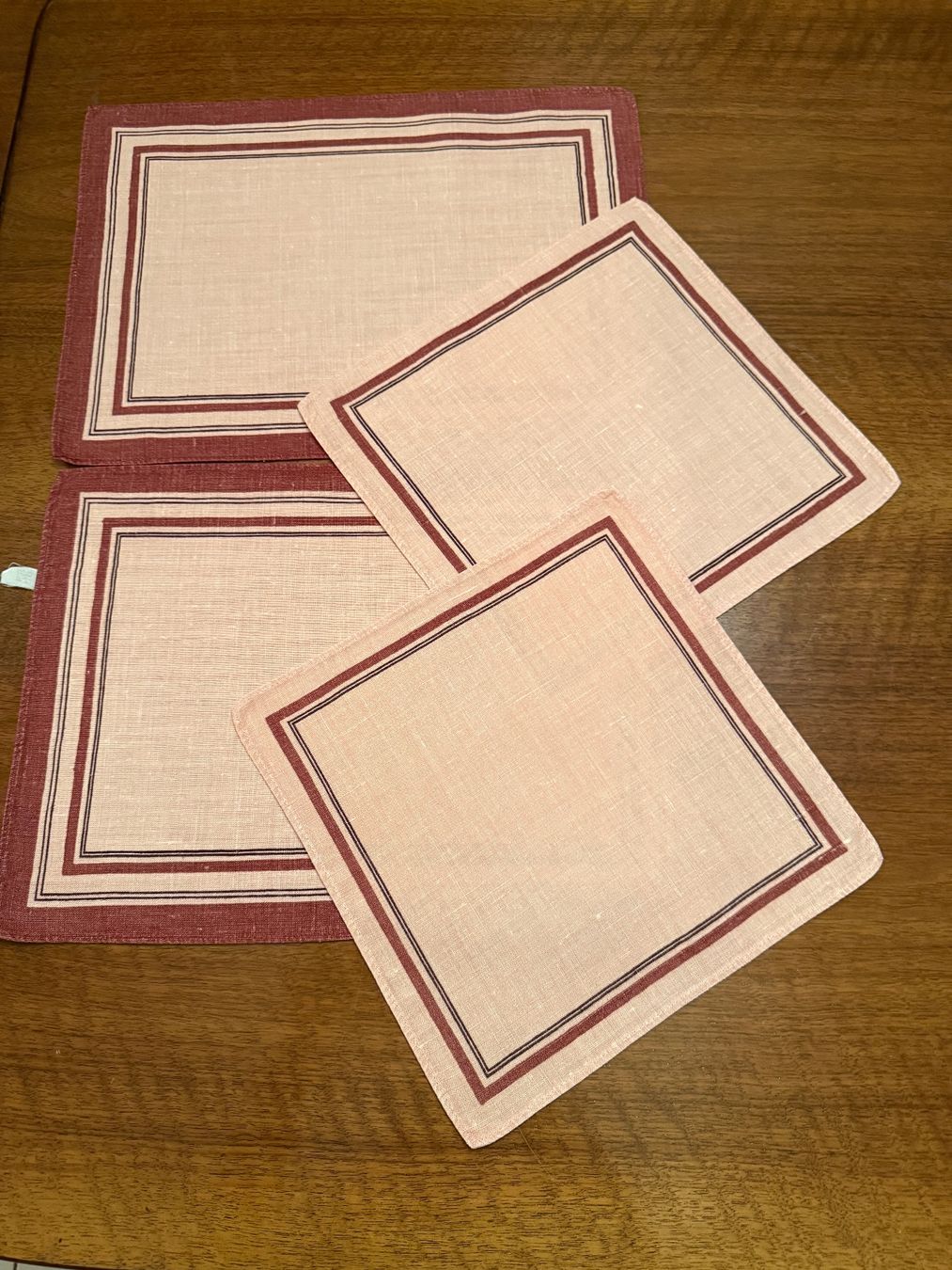 Sonstige Tischwäsche: 2 Tischsets 2 Servietten, Leinen, rosa – Gebraucht aus Erstfeld von Mario_boe0