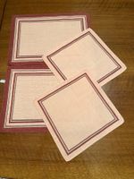 2 Tischsets 2 Servietten, Leinen, rosa