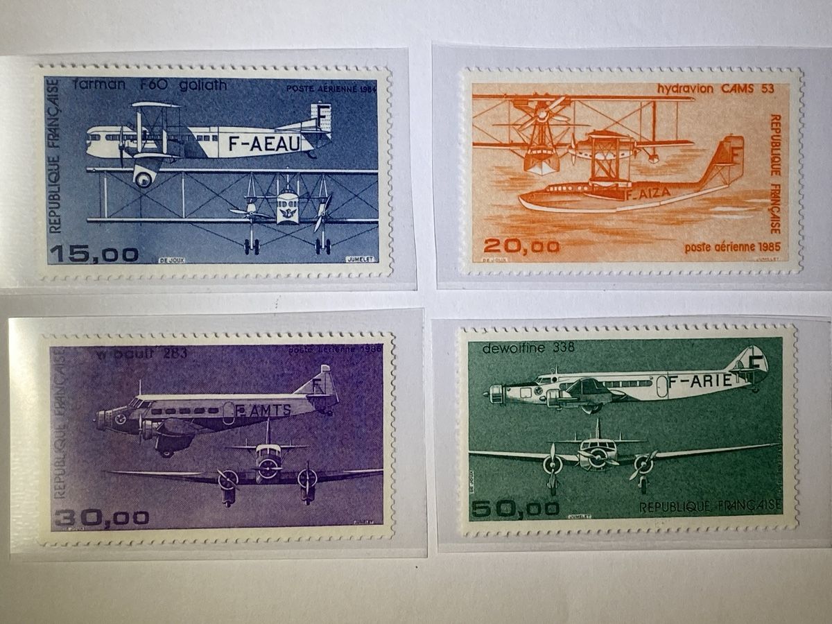 Tutti i francobolli: Frankreich 1985, Flugpost, C56-59 Mint Set** – Usato da Emmenbrücke venduto da Raro-Valioso