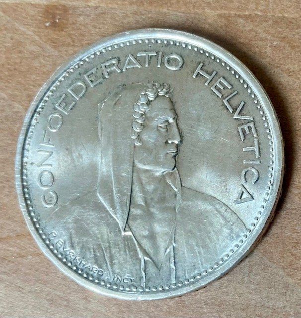 Tutti le monete: 5 Schweizer Franken von 1966 – Usato da Dürnten venduto da Scheidegg32 1