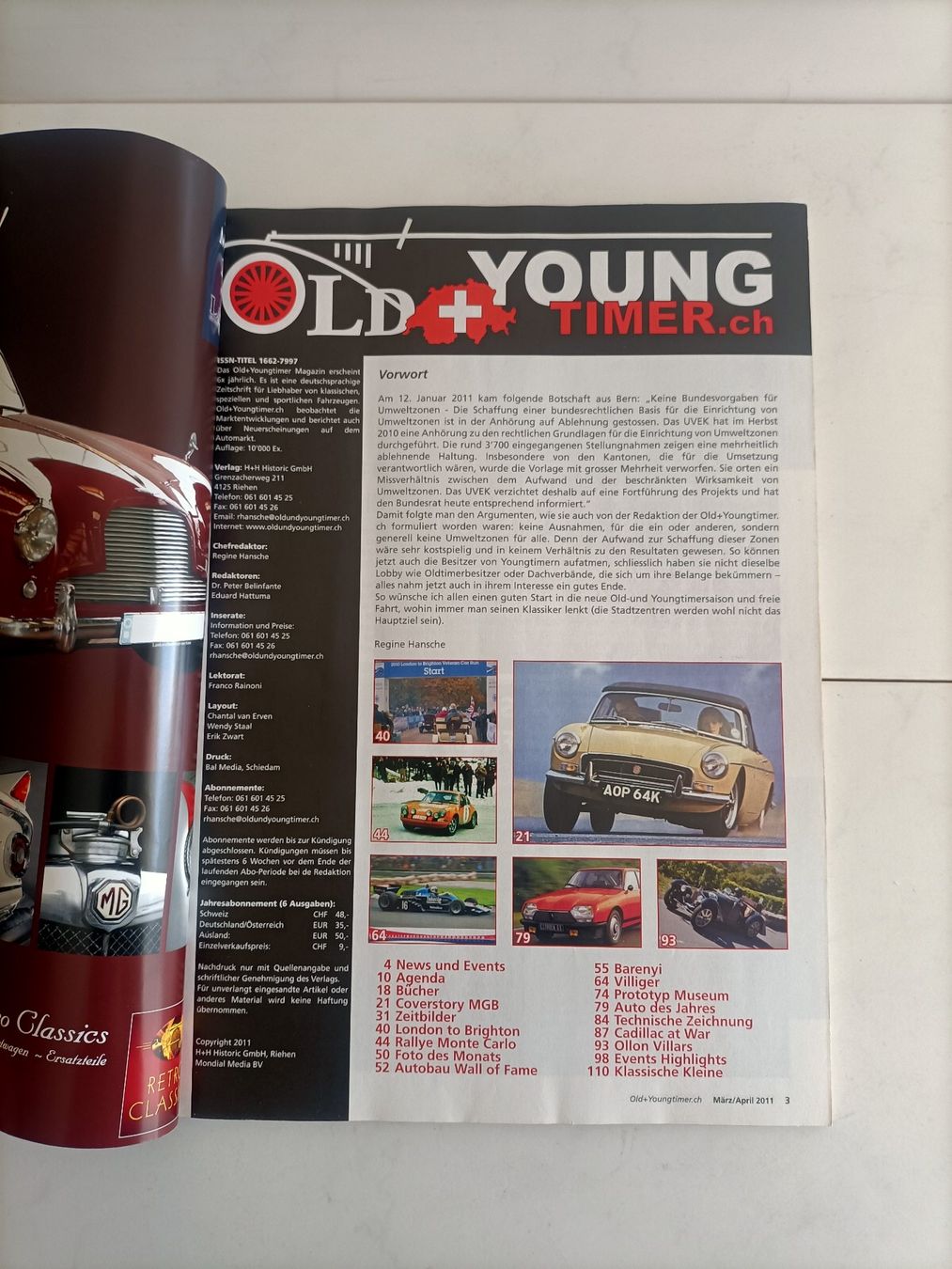 Zeitschriften & Magazine: Old+Youngtimer.ch Ausgabe 2 März/April 2011 MGB Cabriolet – Gebraucht aus crans montana von AB3963 1