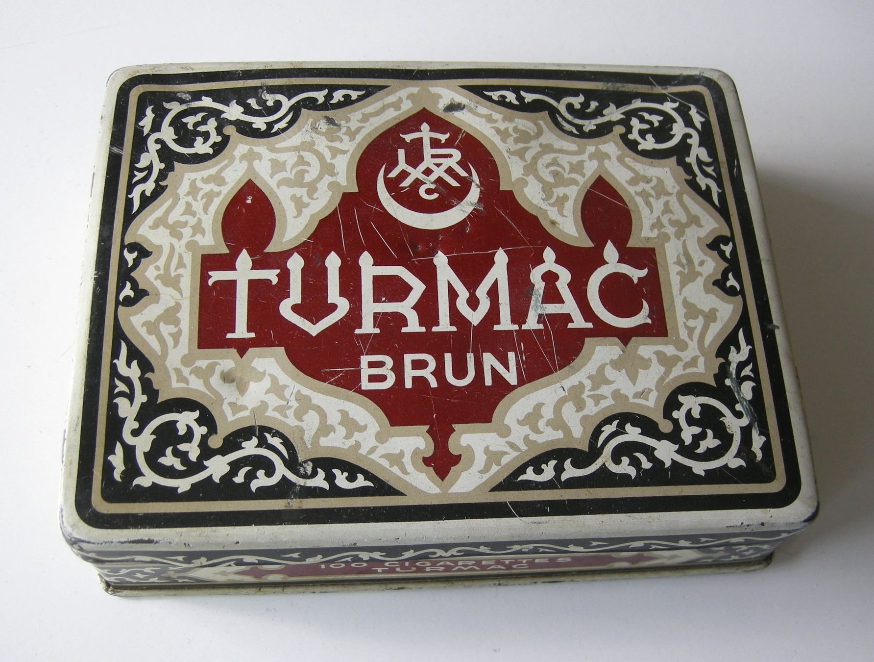 Dosen: antike Blechdose Turmac Brun 100 Cigarettes – Gebraucht aus Luzern von chf_zvb8