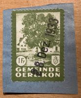 Fiskalmarke Gemeinde Oerlikon 1Franken Ausschnitt 1933