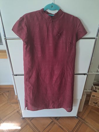 Kleid bordeaux Grösse 38. Material Leinen/Seide