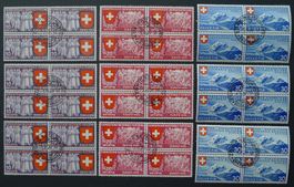 1939, Viererblöcke 219-227 ERSTTAG! Kat: 1675.-
