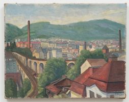 Historisches Ölgemälde „Zürich 1953“ von F. Bänninger