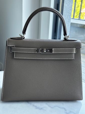 Hermès Kelly Sellier 28 Veau Epsom Etoupe
