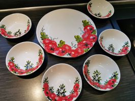 Sommerliches Geschirr-Set mit Tomaten-Motiv, 7-teilig🍅🍽️