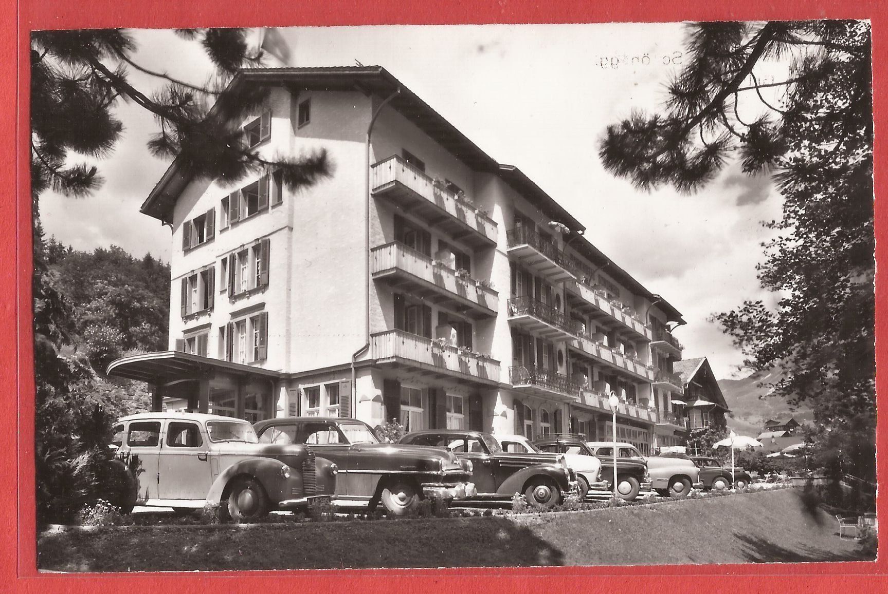 Ansichtskarten: Grindelwald - Parkhotel Schönegg mit Oldtimer - ca. 1950 – Gebraucht aus Fislisbach von Porano