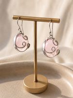 Boucles d'oreilles argent pierre de quartz rose et argent