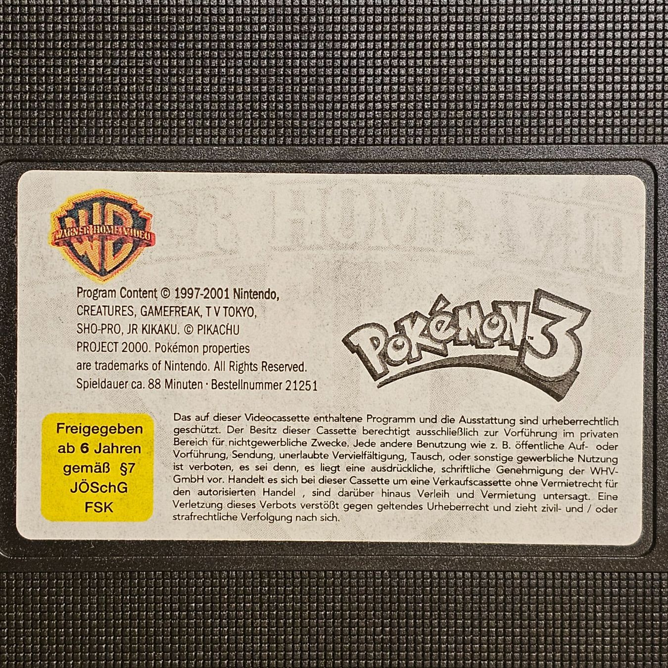 Alle VHS: Videokasette: Pokemon 3 – Defekt aus Neuenegg von Sternensturz 5