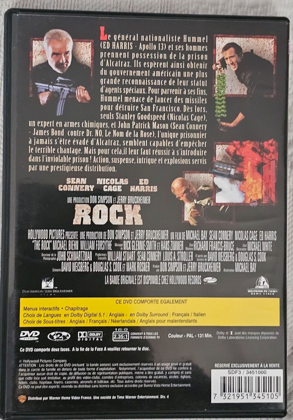Tutti i DVDs: DVD The Rock Sean Connery Nicolas Cage Ed Harris – Nuovo (secondo la descrizione) da Monthey venduto da Chez-Dani-81