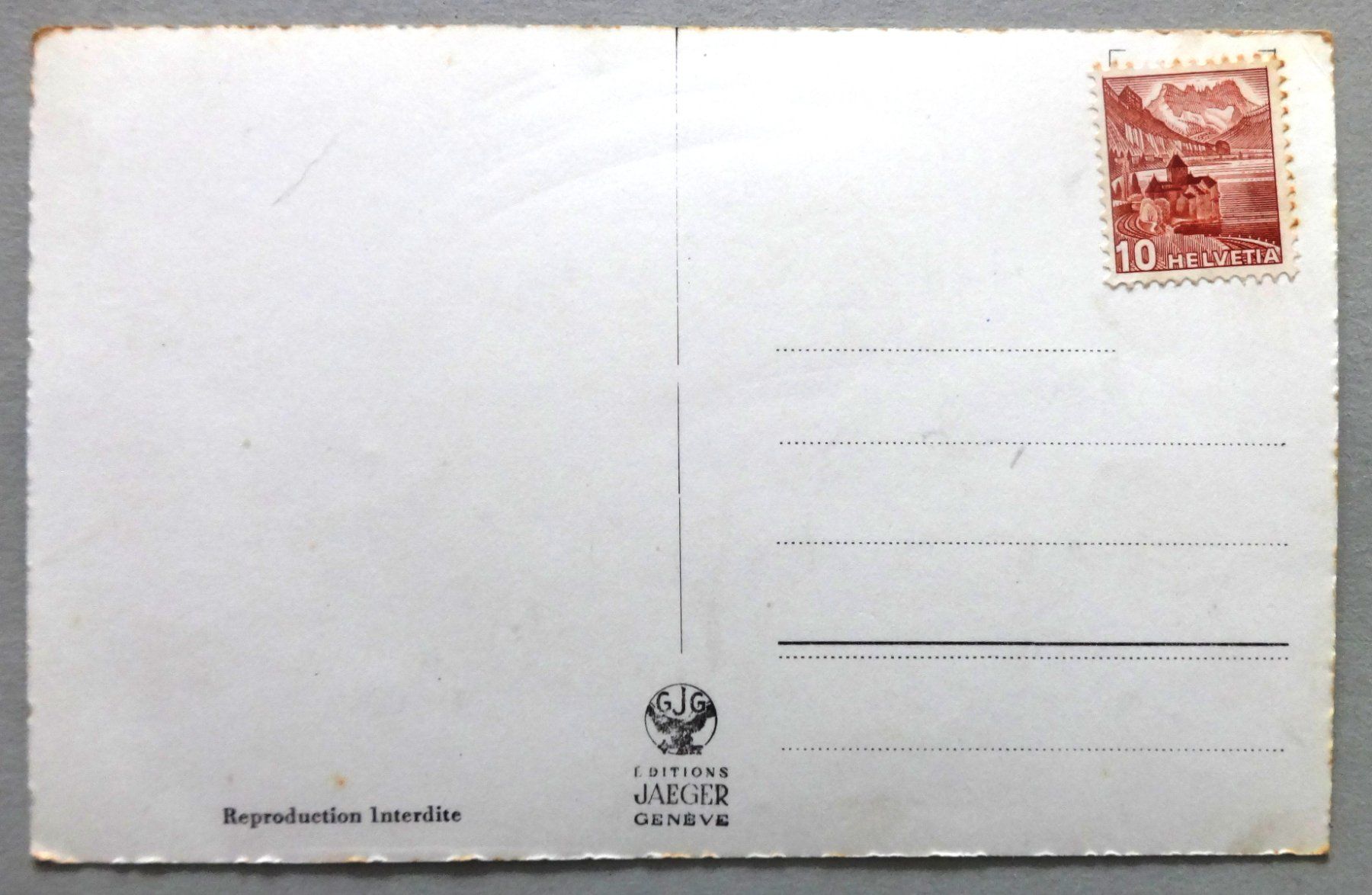 Cartoline postali: Lac Léman - Château de Chillon – Usato da Fétigny venduto da Billy2miny 1