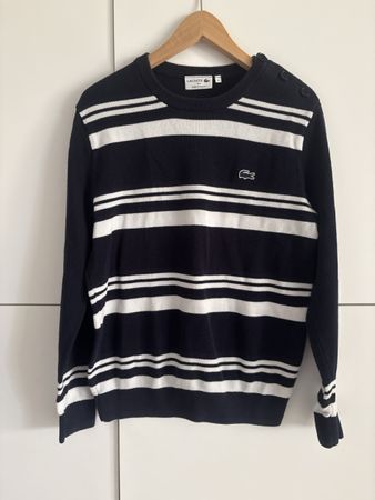 Pull Lacoste rayé bleu blanc taille S 
