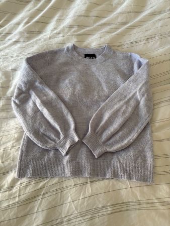 Pieces Strickpullover Lila Ballonärmel Grösse M Top!